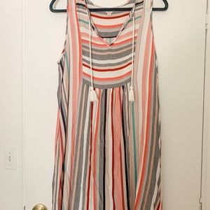 LOFT Multicolor Striped Maxi Dress